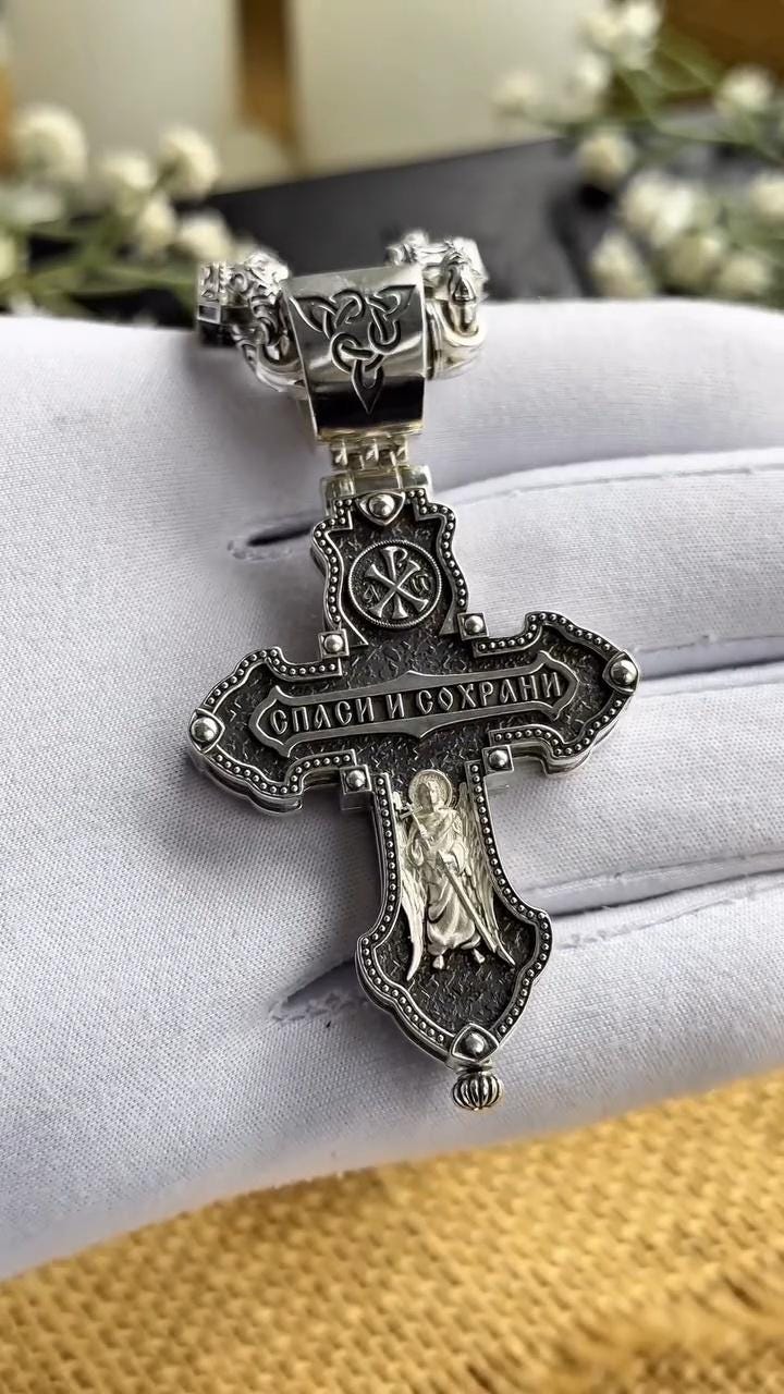 Handmade 925 silver cross  Crucifixion of Christ,Cross Pendant,Orthodox Cross,Christian Cross,Men Cross (accessories,gifts)346