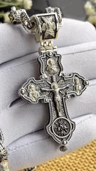 Handmade 925 silver cross  Crucifixion of Christ,Cross Pendant,Orthodox Cross,Christian Cross,Men Cross (accessories,gifts)346