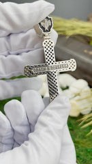 Christian Orthodox Cross Necklace, Jesus Cross Pendant, Mens Pendant, Silver Christian Jewelry,Religious Pendant, Birthday Gift for Him 388