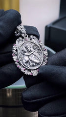 Virgin Mary Pendant, Christian Orthodox Necklace,  Mens Pendant, Silver Christian Jewelry,Religious Pendant, Birthday Gift for Him 506