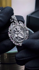 Virgin Mary Pendant, Christian Orthodox Necklace,  Mens Pendant, Silver Christian Jewelry,Religious Pendant, Birthday Gift for Him 506