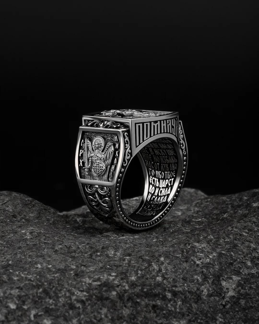 Christian Orthodox, Jesus Cross Ring, Mens Ring, Silver Christian Jewelry,Religious Ring, Birthday Gift for Him 401