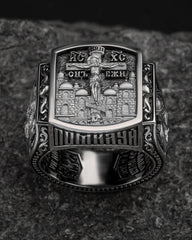 Christian Orthodox, Jesus Cross Ring, Mens Ring, Silver Christian Jewelry,Religious Ring, Birthday Gift for Him 401
