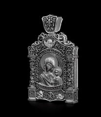 Virgin Mary Pendant, Christian Orthodox Necklace,  Mens Pendant, Silver Christian Jewelry,Religious Pendant, Birthday Gift for Him 550
