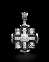 Christian Orthodox Cross Necklace, Jesus Cross Pendant, Mens Pendant, Silver Christian Jewelry,Religious Pendant, Birthday Gift for Him 352
