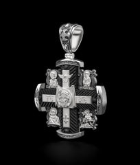 Christian Orthodox Cross Necklace, Jesus Cross Pendant, Mens Pendant, Silver Christian Jewelry,Religious Pendant, Birthday Gift for Him 352