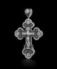 Christian Orthodox Cross Necklace, Jesus Cross Pendant, Mens Pendant, Silver Christian Jewelry,Religious Pendant, Birthday Gift for Him 343