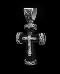 Christian Orthodox Cross Necklace, Jesus Cross Pendant, Mens Pendant, Silver Christian Jewelry,Religious Pendant, Birthday Gift for Him 302