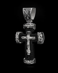 Christian Orthodox Cross Necklace, Jesus Cross Pendant, Mens Pendant, Silver Christian Jewelry,Religious Pendant, Birthday Gift for Him 302