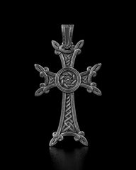 Christian Orthodox Cross Necklace, Jesus Cross Pendant, Mens Pendant, Silver Christian Jewelry,Religious Pendant, Birthday Gift for Him 325