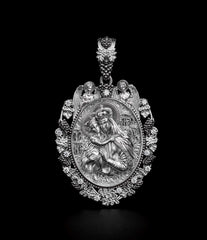 Virgin Mary Pendant, Christian Orthodox Necklace,  Mens Pendant, Silver Christian Jewelry,Religious Pendant, Birthday Gift for Him 506