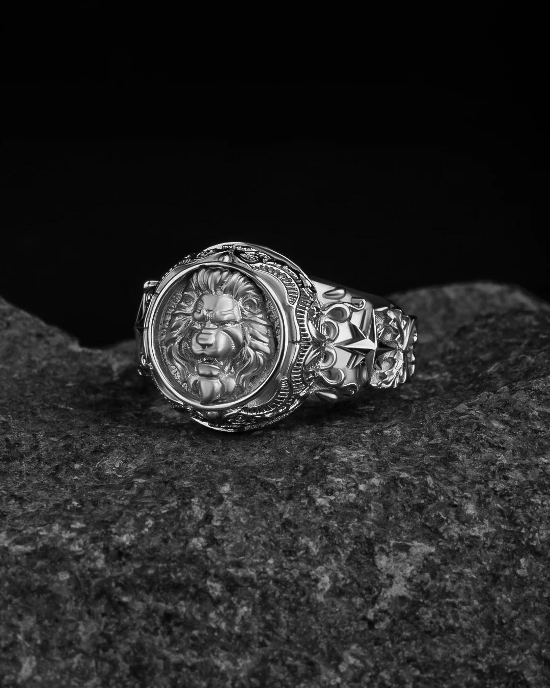 Lion Ring, Mens Ring, Silver  Jewelry, Ring, Birthday Gift for Him 468