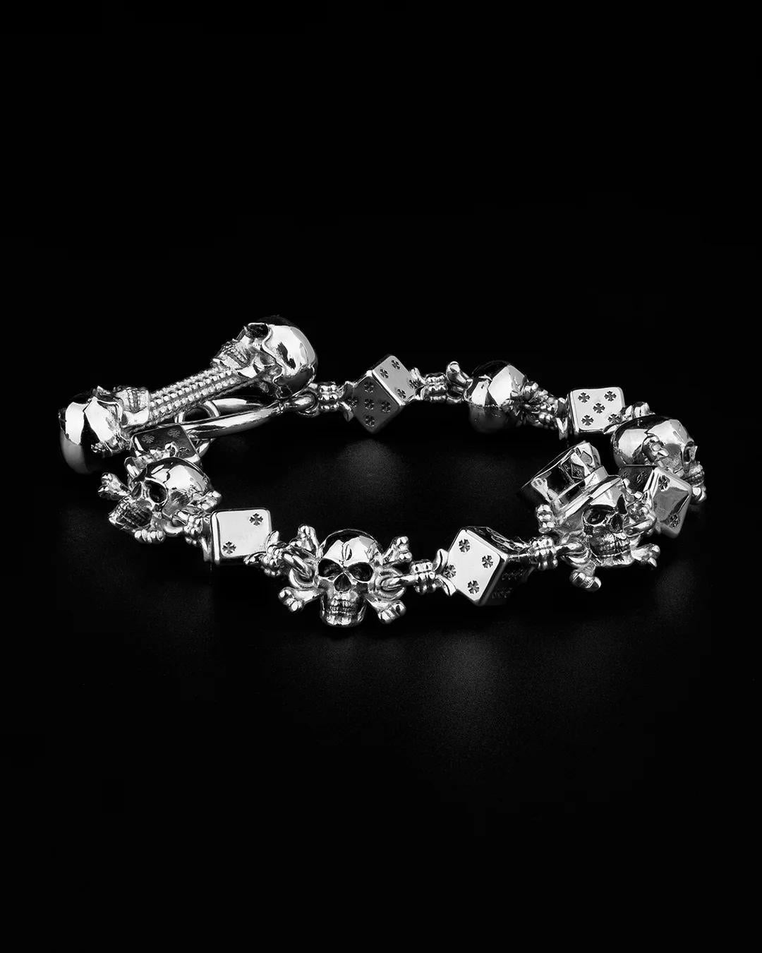 Amazing Bracelet,S925 Sterling Silver Bracelet,Handmade Creative Bracelet,Unique Gift Birthday Gift,skull 159