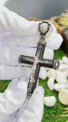 Christian Orthodox Cross Necklace, Jesus Cross Pendant, Mens Pendant, Silver Christian Jewelry,Religious Pendant, Birthday Gift for Him 388