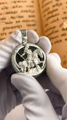 Saint George Dragon Religious Necklace, Saint George, St George Dragon, St George, Antique Religious, Antique Necklace, Dragon Pendant 537