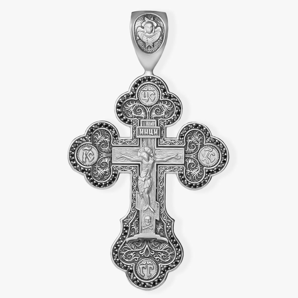 Christian Orthodox Cross Necklace, Jesus Cross Pendant, Mens Pendant, Silver Christian Jewelry,Religious Pendant, Birthday Gift for Him 343