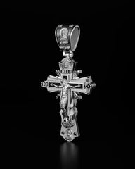Christian Orthodox Cross Necklace, Jesus Cross Pendant, Mens Pendant, Silver Christian Jewelry,Religious Pendant, Birthday Gift for Him 369