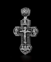 Christian Orthodox Cross Necklace, Jesus Cross Pendant, Mens Pendant, Silver Christian Jewelry,Religious Pendant, Birthday Gift for Him 334