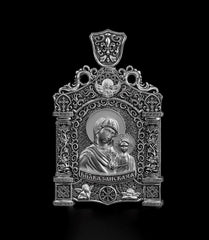 Virgin Mary Pendant, Christian Orthodox Necklace,  Mens Pendant, Silver Christian Jewelry,Religious Pendant, Birthday Gift for Him 550