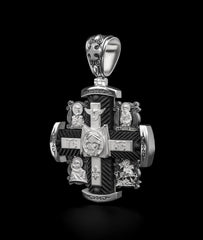 Christian Orthodox Cross Necklace, Jesus Cross Pendant, Mens Pendant, Silver Christian Jewelry,Religious Pendant, Birthday Gift for Him 352