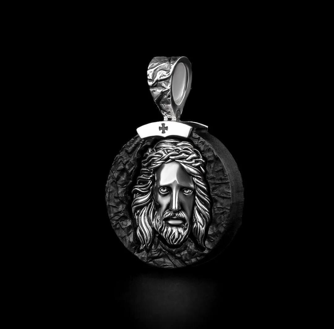 Christian Orthodox Cross Necklace, Jesus Cross Pendant, Mens Pendant, Silver Christian Jewelry,Religious Pendant, Birthday Gift for Him 548