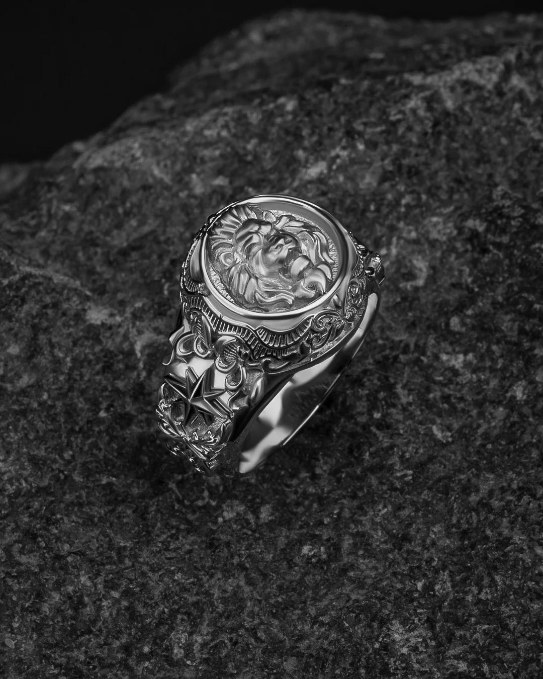 Lion Ring, Mens Ring, Silver  Jewelry, Ring, Birthday Gift for Him 468