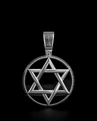 Star Of David Pendant Six Pointed Hexagon Jewish Star Necklace Symbol Of Judaism, gift Magen David Necklace, Support Israel, bull 521