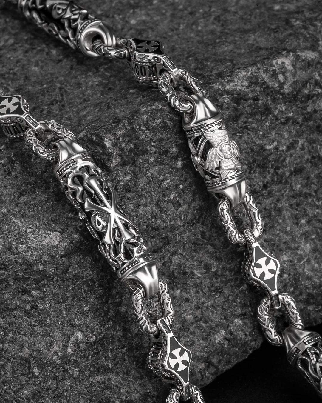 Orthodox chain art,Amazing Chain,S925 Sterling Silver Chain,Handmade Creative Chain,Unique Gift Birthday Gift,Crucifixion of Christ,207