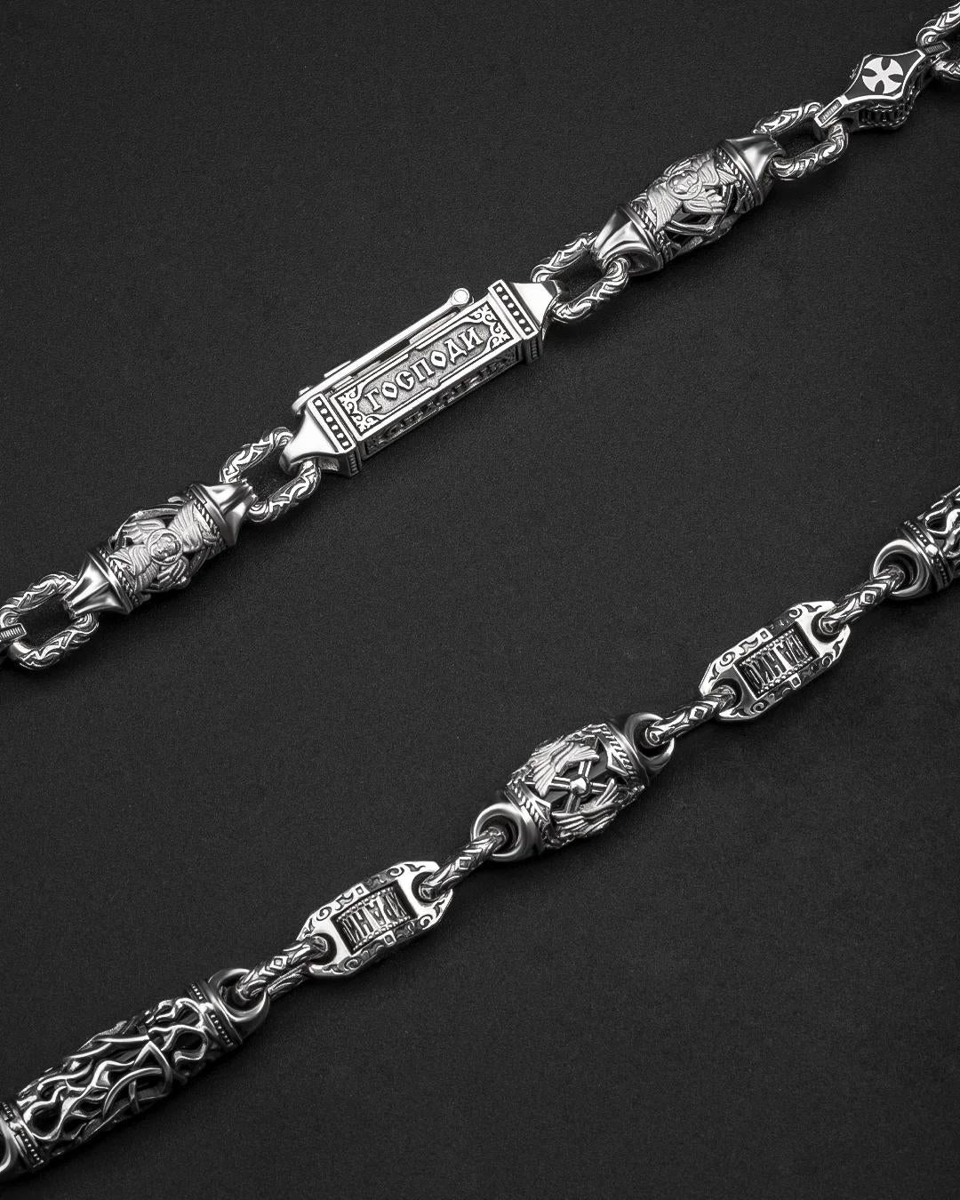 Orthodox chain art,Amazing Chain,S925 Sterling Silver Chain,Handmade Creative Chain,Unique Gift Birthday Gift,Crucifixion of Christ,207