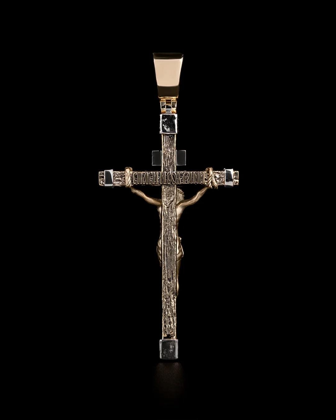 Christian Orthodox Cross Necklace, Jesus Cross Pendant, Mens Pendant, Silver Christian Jewelry,Religious Pendant, Birthday Gift for Him 337