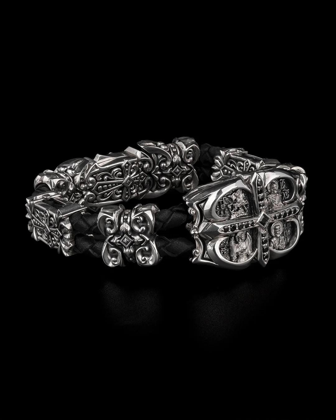 Amazing Bracelet,S925 Sterling Silver Bracelet,Handmade Creative Bracelet,Unique Gift Birthday Gift,Crucifixion of Christ,Cross ,Orthodox101